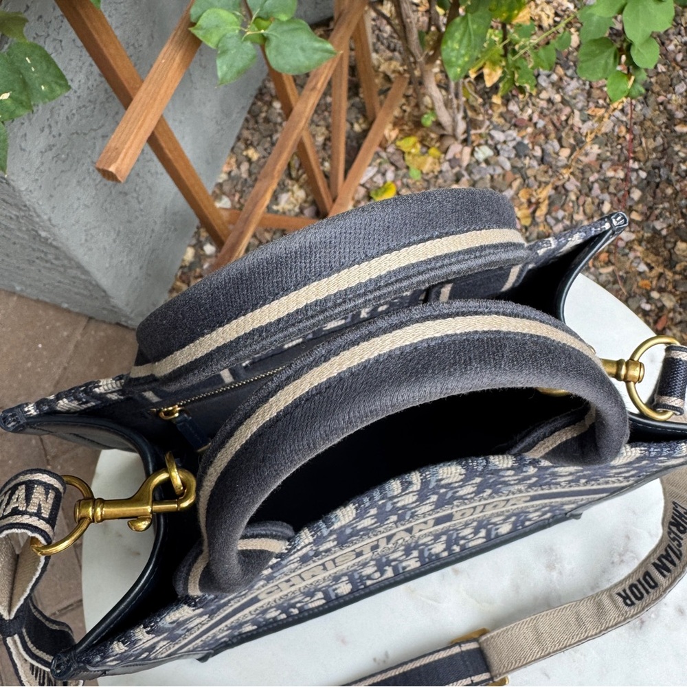 Christian Dior Oblique Embroidery and Calfskin Small Book Tote - Picture 6 of 15